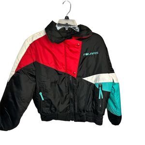 Vintage Polaris Snowmobile Jacket Unisex Kids Size 16 Multicolor Winter